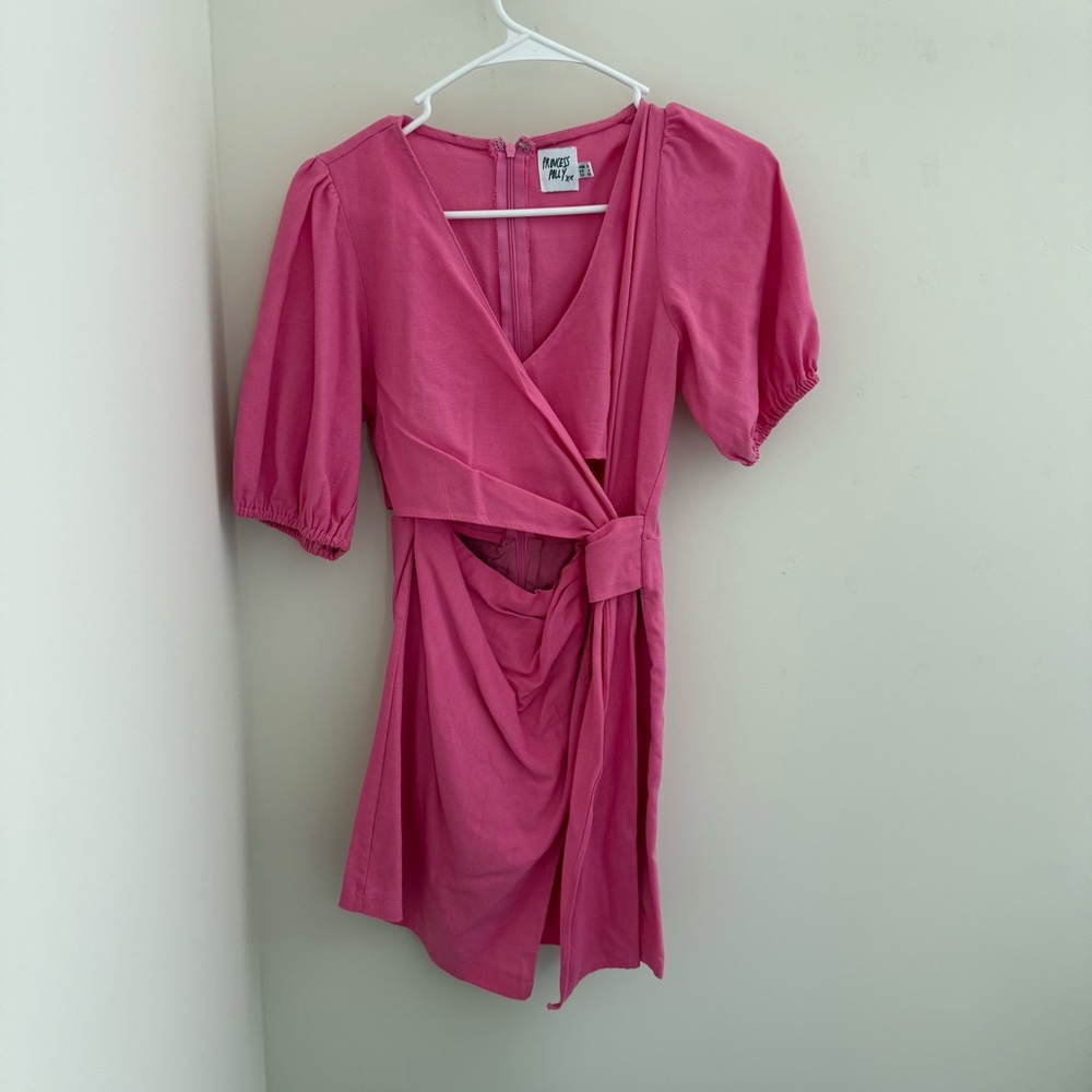 Princess Polly Fuchsia Wrap Mini Dress